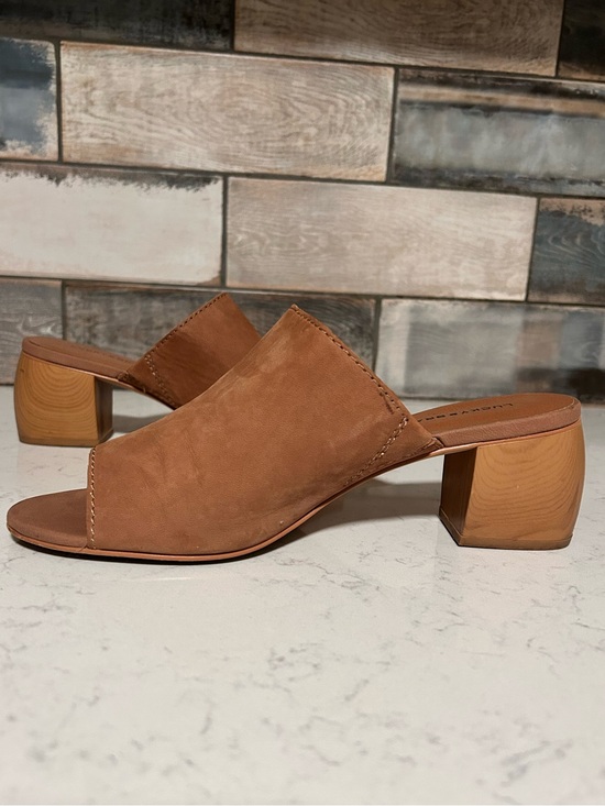 Lucky Brand Shoes - 🍀Lucky Brand Nicholia Brown Leather Mules Sandals Chunky Block Heel